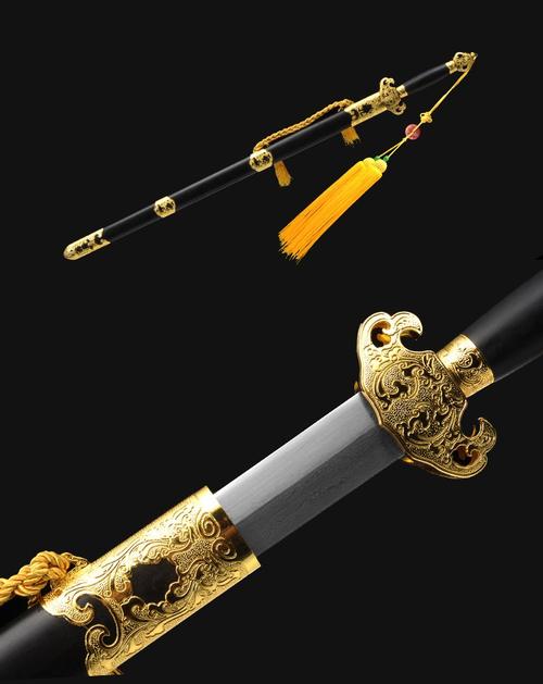 龙泉紫清宝剑传统清剑花纹百炼钢刀剑工艺品未开刃